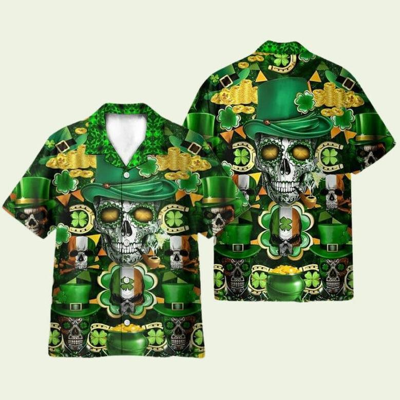 Skull Saint Patricks Day Hawaiian Shirt