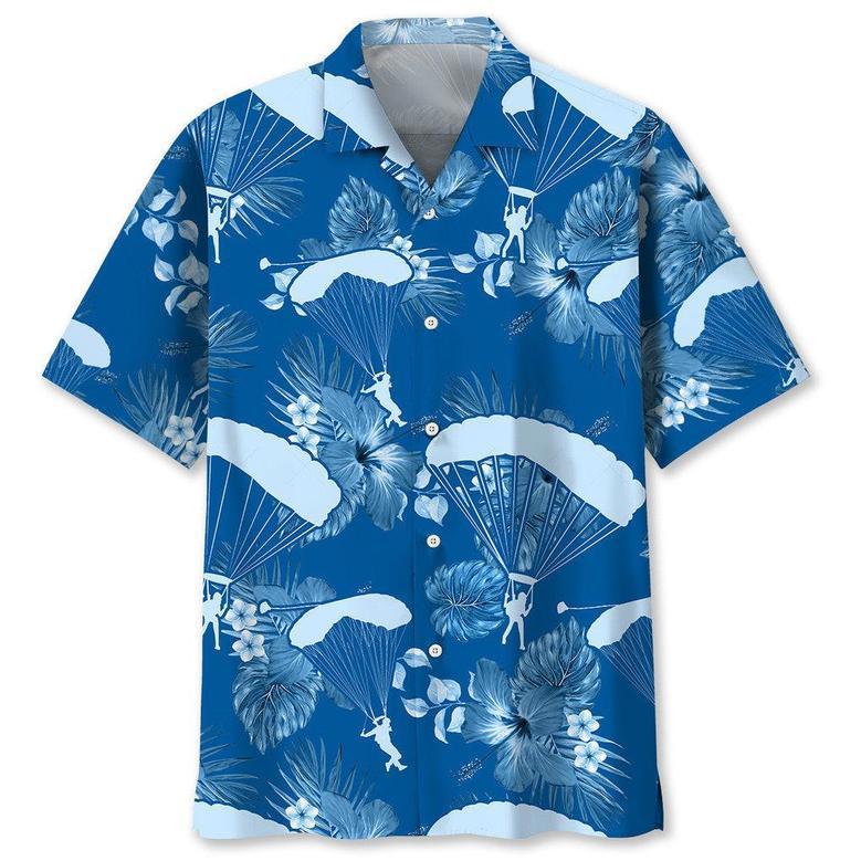 Skydiving Blue Hawaiian Shirt Summer Gifts