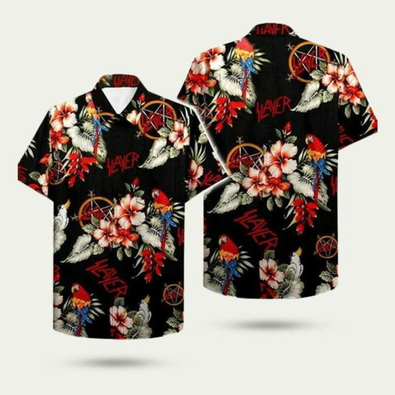 Slayer Hibiscus Pattern Hawaiian Shirt