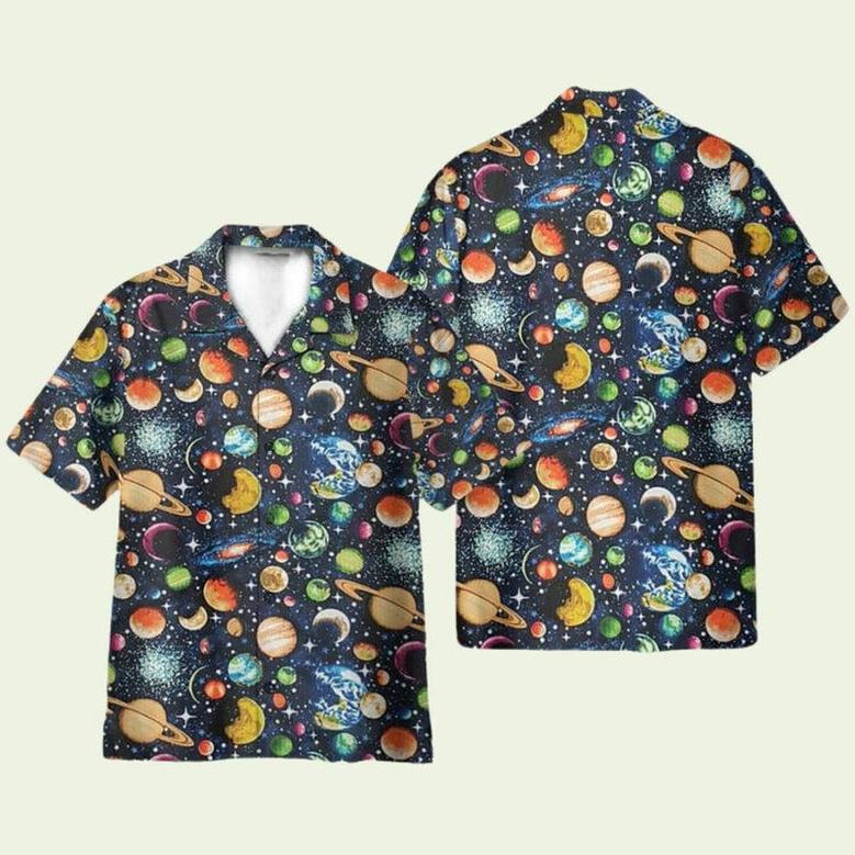 Solar System Galaxy Universe Pattern Hawaiian Shirt