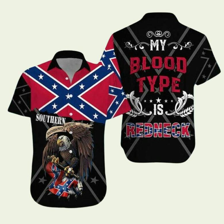 Southern Eagle My Blood Type Is Redneck Hawaiian Shirt