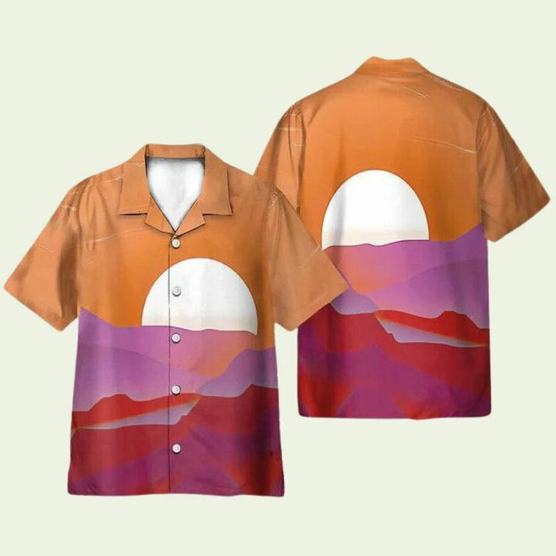 Subtle Lesbian Pride Sunrise Hawaiian Shirt