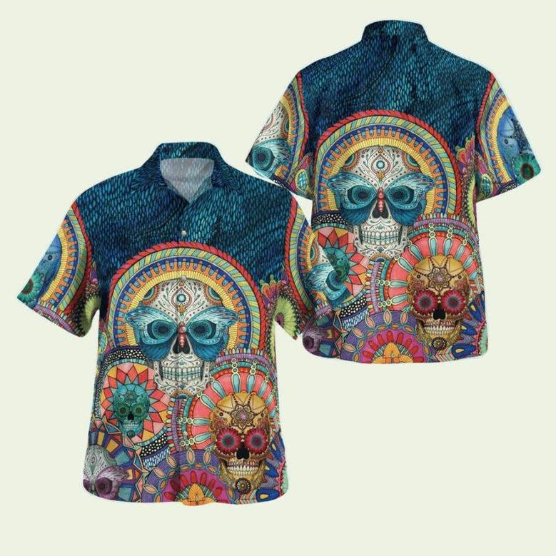 Sugar Skull Mandala Art Hawaiian Shirt