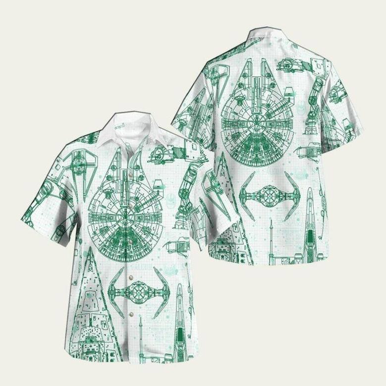 Sw Ships Drawing Set Hawaiian Shirt