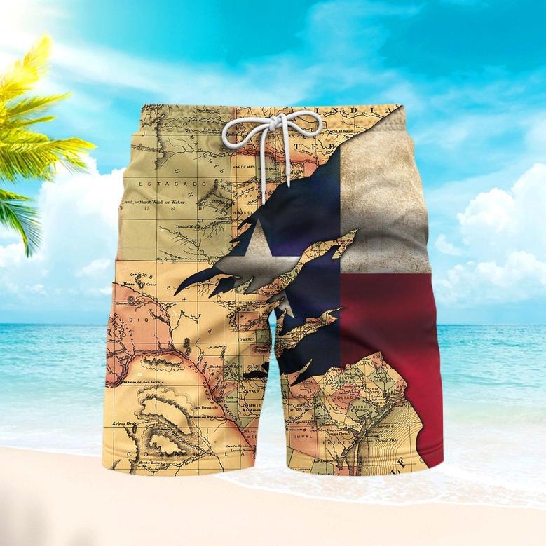 Texas Flag And Map Dont Mess With Texas Beach Shorts For Men