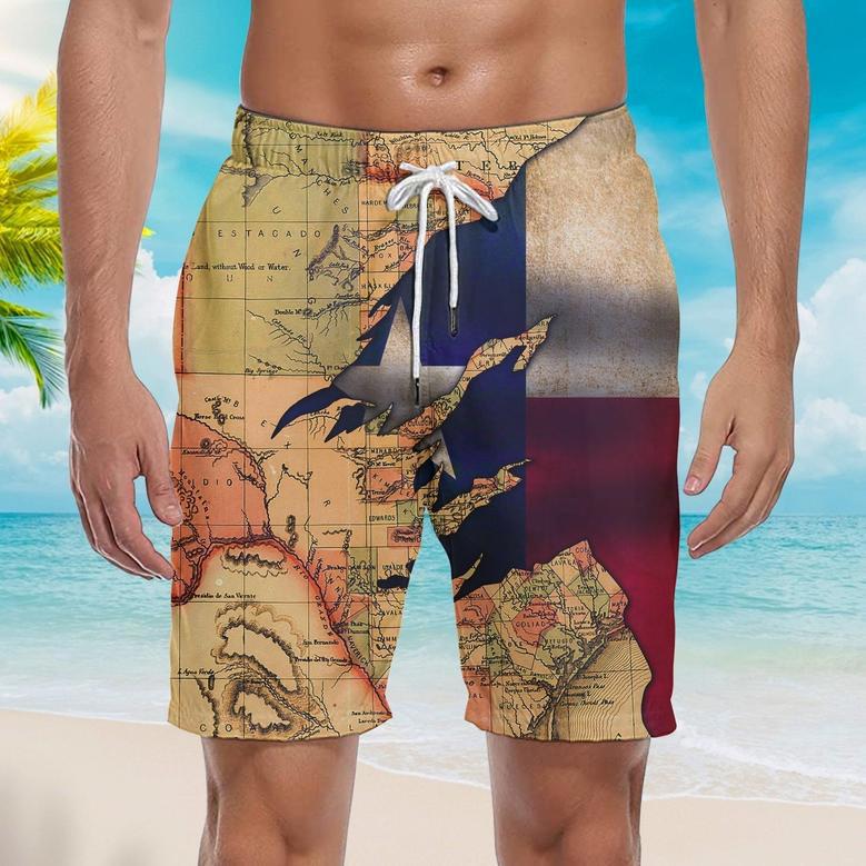 Texas Flag And Map Dont Mess With Texas Beach Shorts For Men