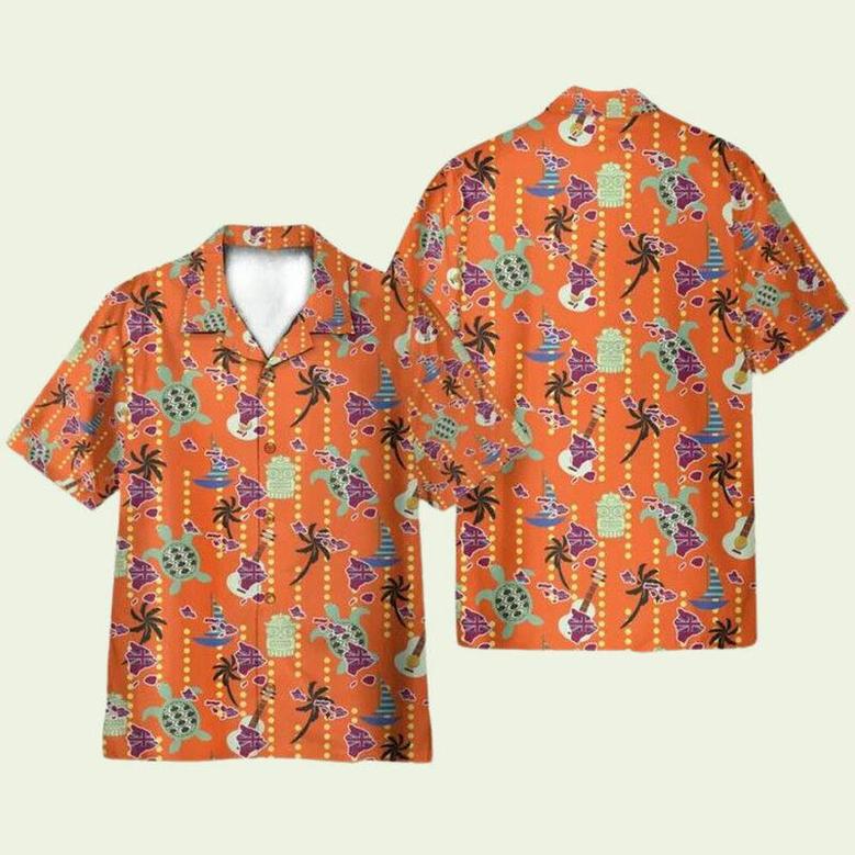 Tiki Tiki Turrtle And Ukulele Summer Hawaiian Shirt