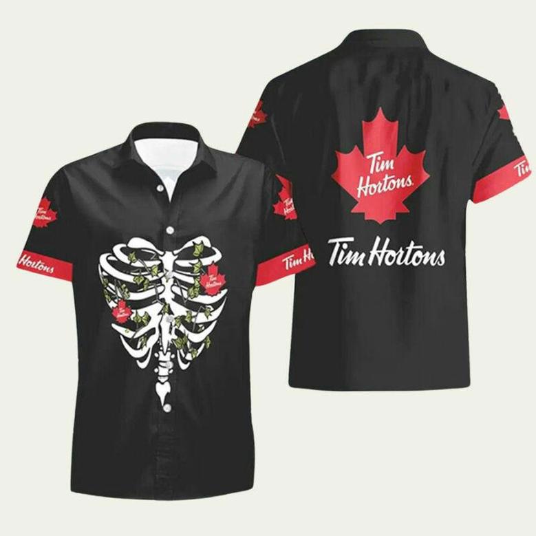 Tim Hortons Chest Bone Halloween Hawaiian Shirt