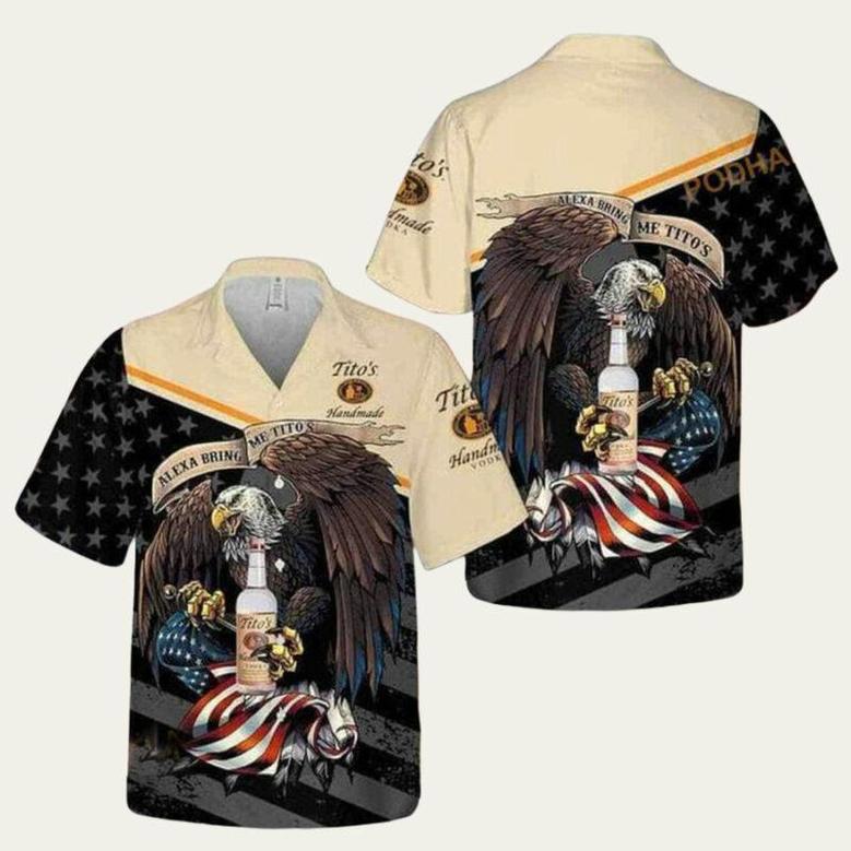 Titos Handmade Vodka Eagle Funny Hawaiian Shirt