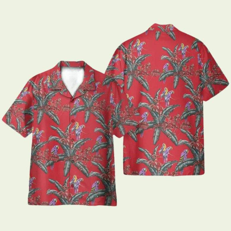 Tom Selleck Magnum Pi Red Movie Cosplay Costume Hawaiian Shirt