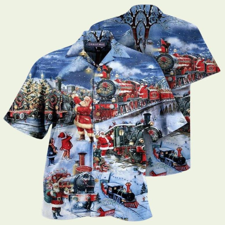 Train To Christmas Hawaiian Shirt