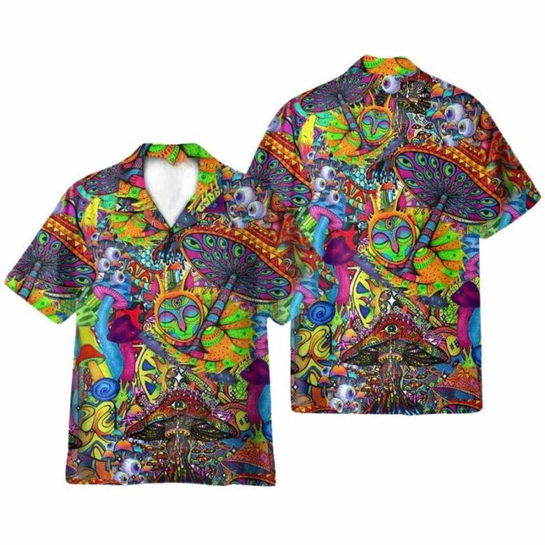 Trippy Hippie Mushroom Hawaiian Shirt