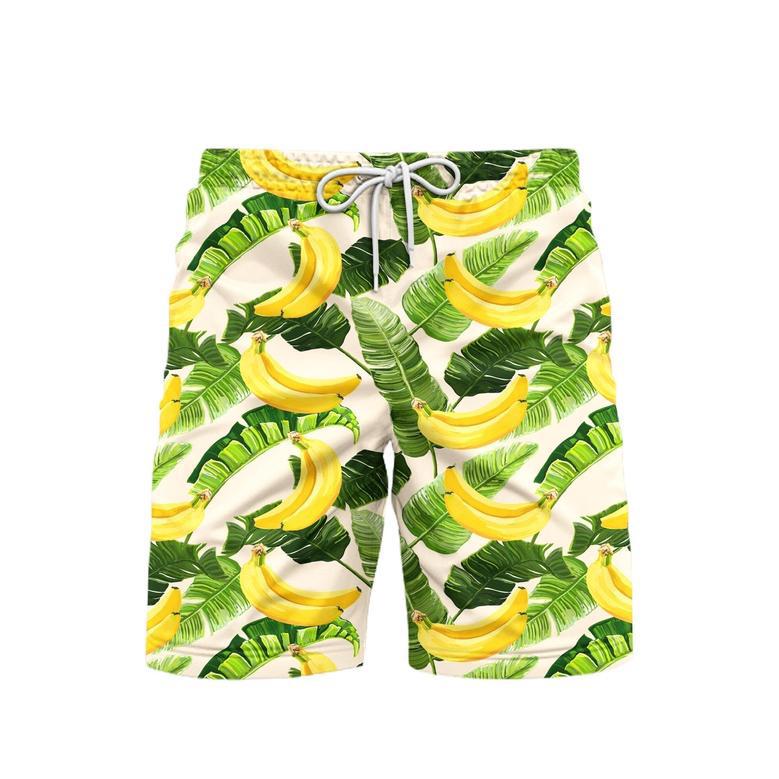 Tropical Banana Summer Pattern Beach Shorts For Men