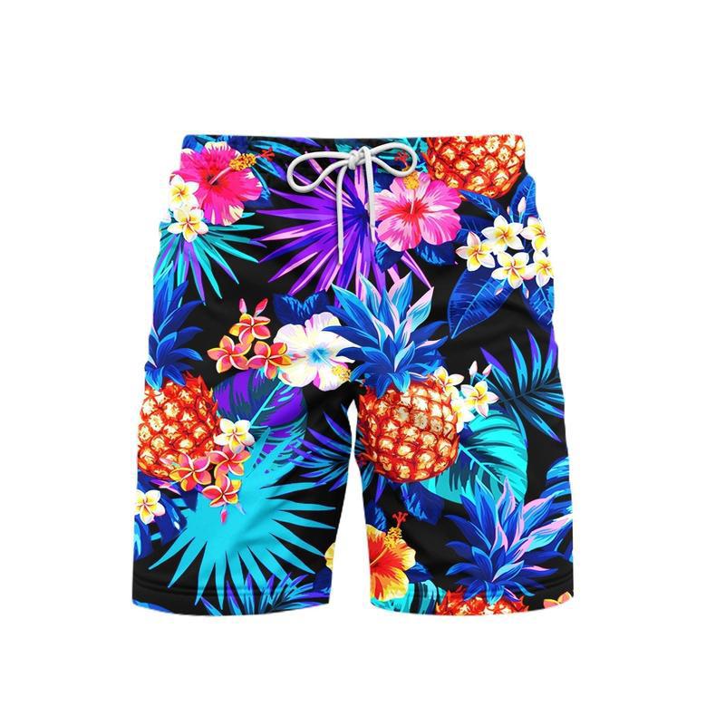 Tropical Neon Beach Shorts For Men