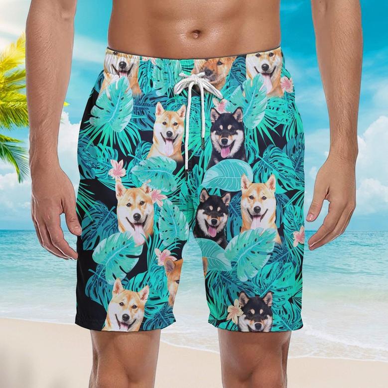 Tropical Shiba Inu Beach Shorts For Men