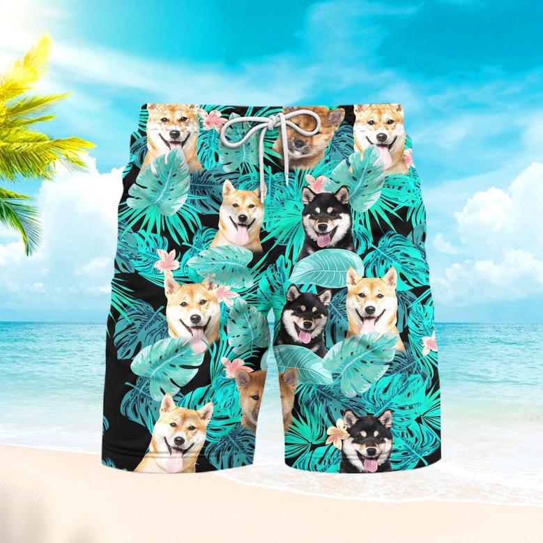 Tropical Shiba Inu Beach Shorts For Men