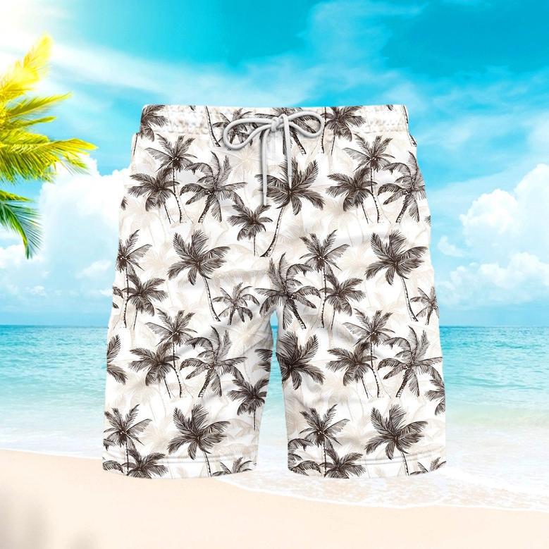 Tropical Vintage Palm Tree Beach Shorts For Men