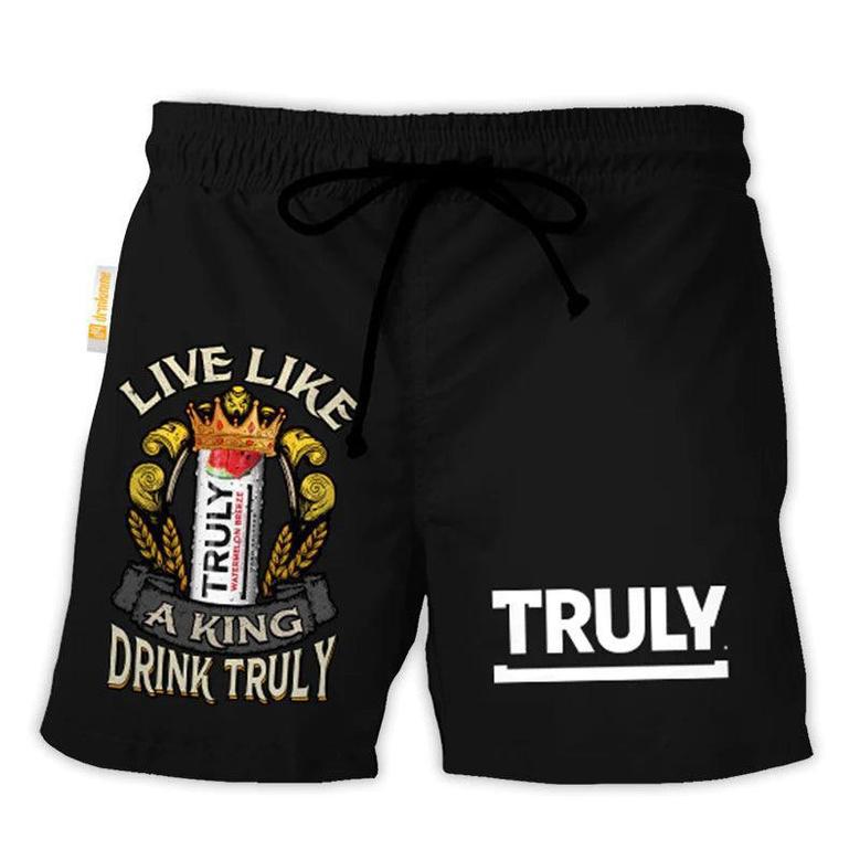 Truly Hard Seltzer Black Basic Swim Trunks