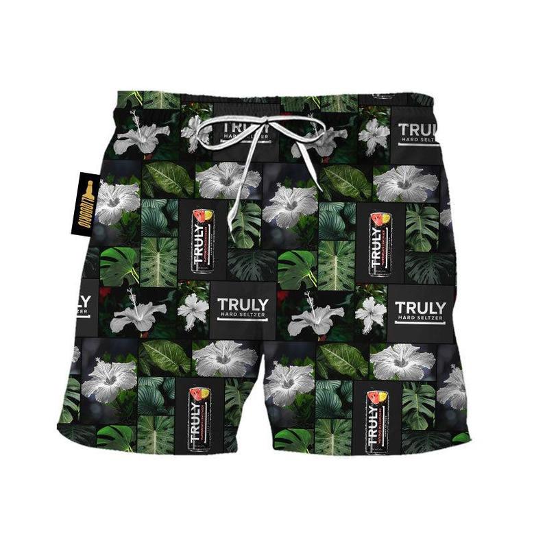 Truly Hard Seltzer Tropical Hibiscus Flower Swim Trunks