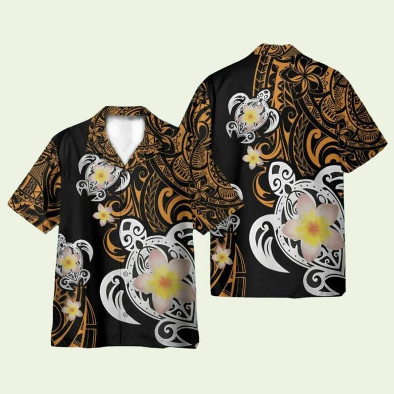 Turtle Plumeria Polynesian Hawaiian Shirt