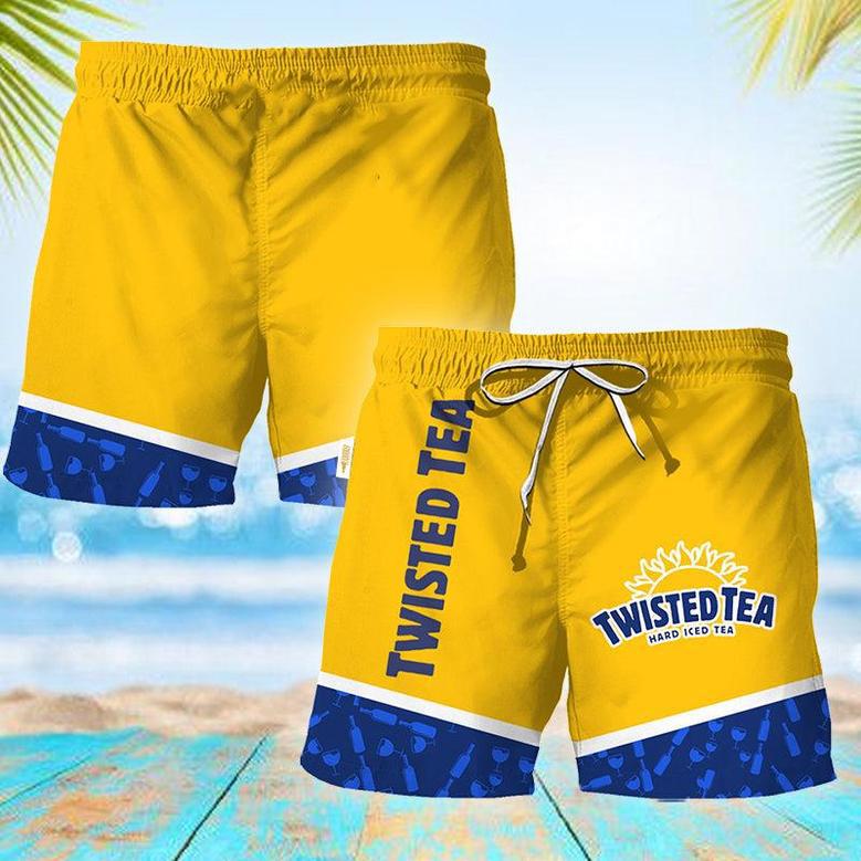 Twisted Tea Bottle Pattern Swim Trunks