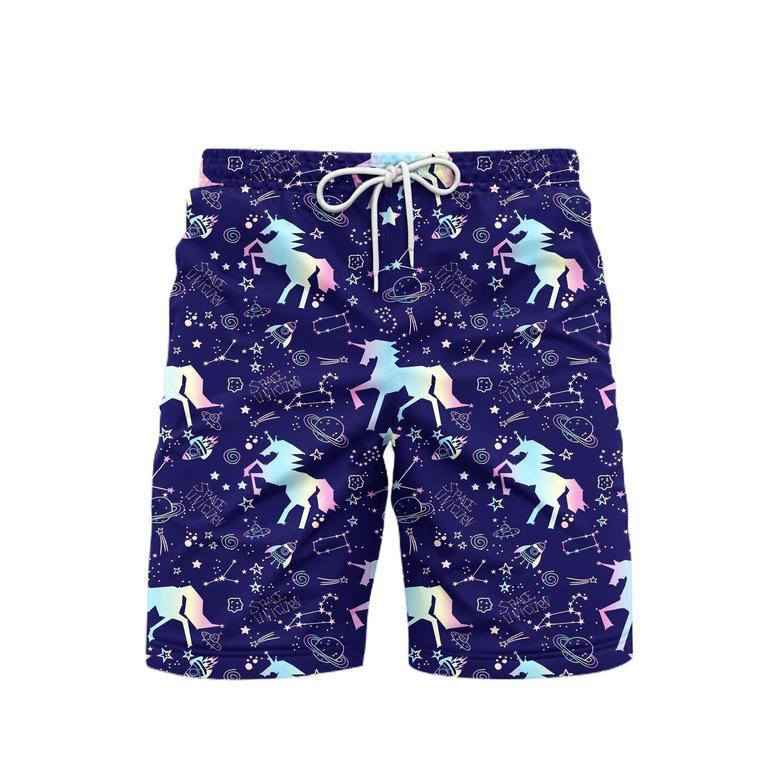 Unicorn Neon Beach Shorts For Men