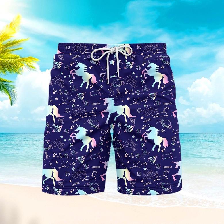 Unicorn Neon Beach Shorts For Men