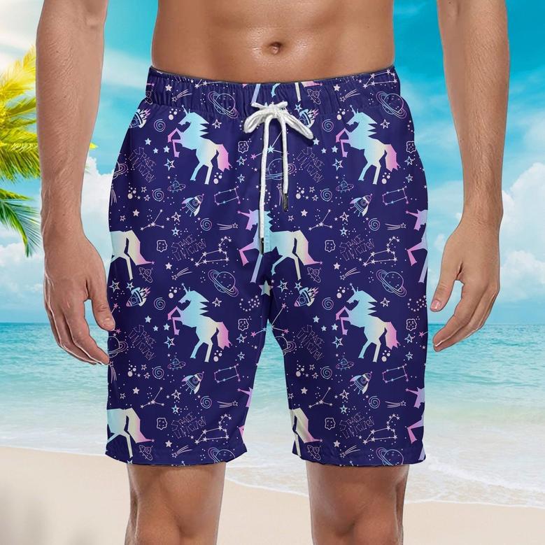 Unicorn Neon Beach Shorts For Men