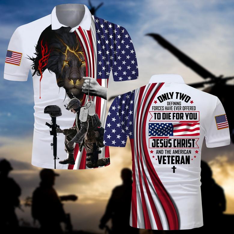 Unique Jesus Christ And Veteran Polo Shirt