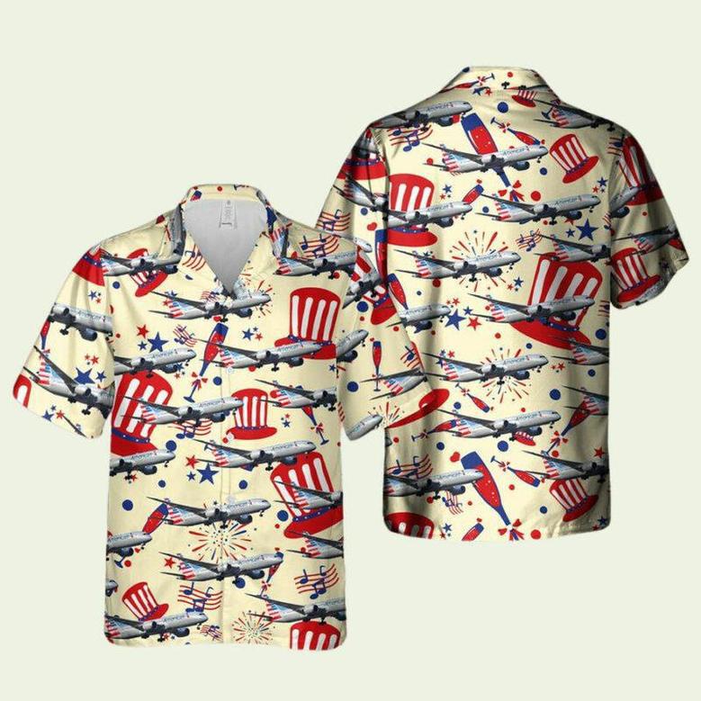 Us Airlines Boeing Dreamliner Of July Hawaiian Shirt