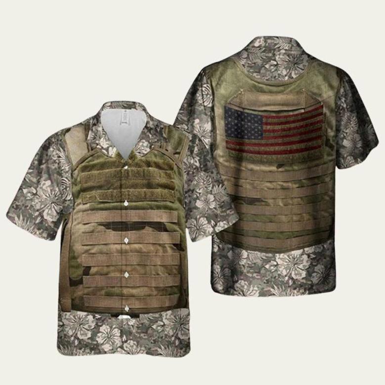 Us Army Tactical Vest Hawaiian Shirt