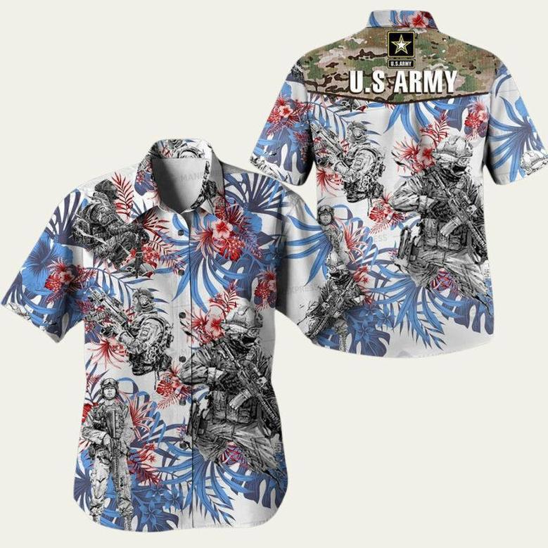 Us Army Veteran Tropical Hawaiian Shirt