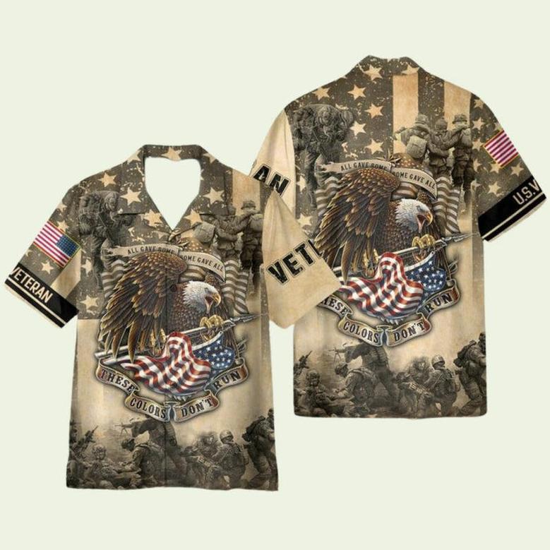 Us Veteran These Color Dont Run Eagle Hawaiian Shirt