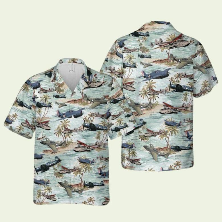 Us Wwii Aircraft Tropical Hawaiian Shirt