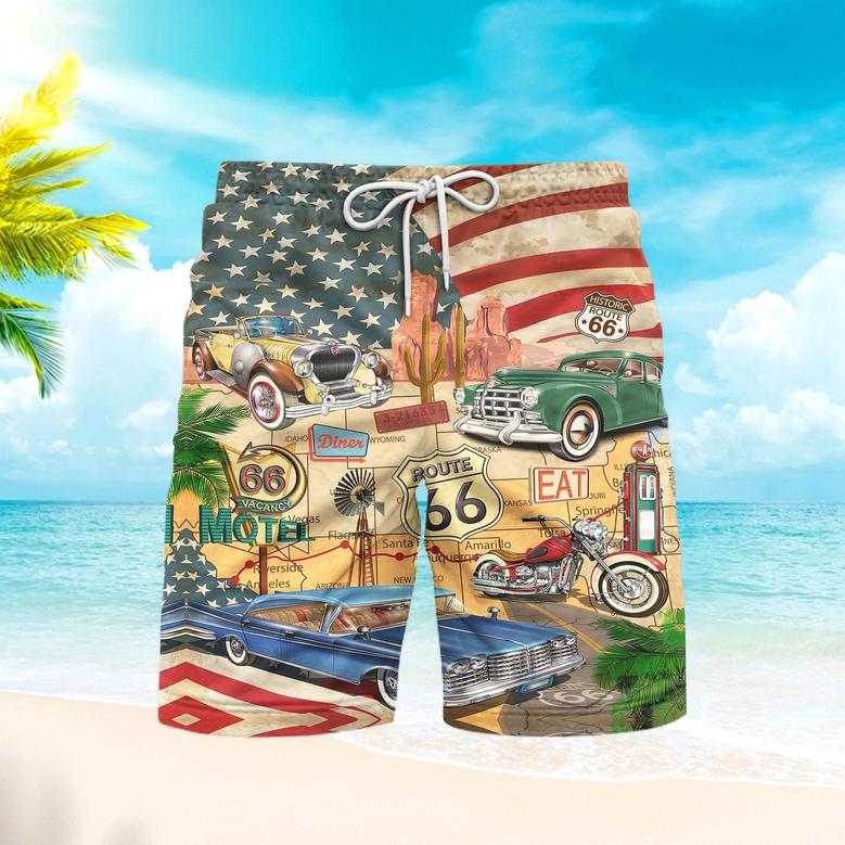 USA Vintage Retro Beach Shorts For Men