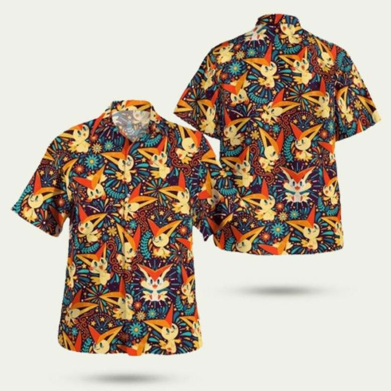 Victiny Pokemon Comfortable Hawaiian Shirt