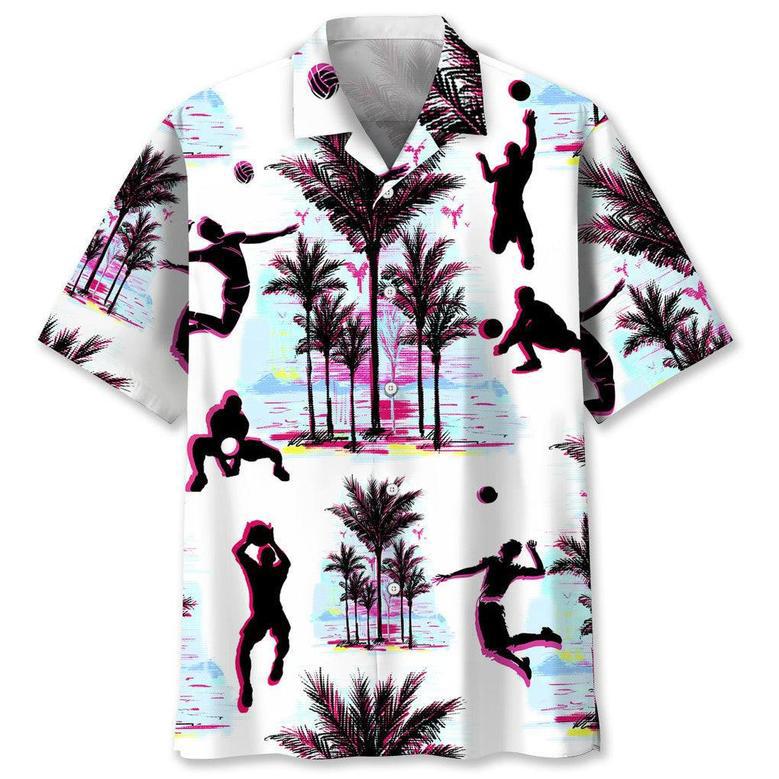 Volleyball Palm Trees Hawaiian Shirt Summer Gifts