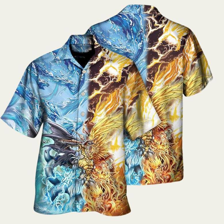 Water And Fire Dragon Aloha Hawaiian Shirt