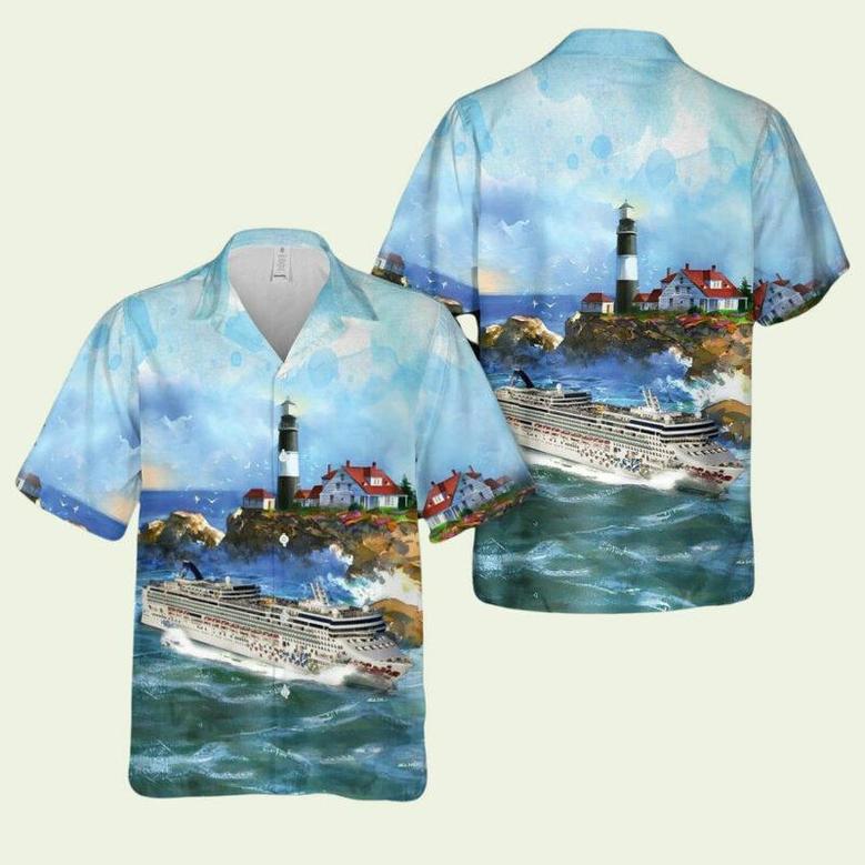 Water Line Ncl Gem Cruise Ship Hawaiian Shirt