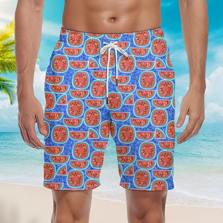 Watermelon Pattern Beach Shorts For Men