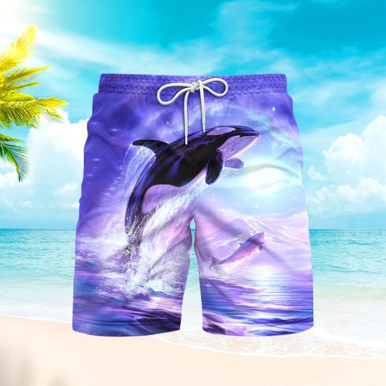 Whale Jumps To The Surface Of The Sea Beach Shorts For Men