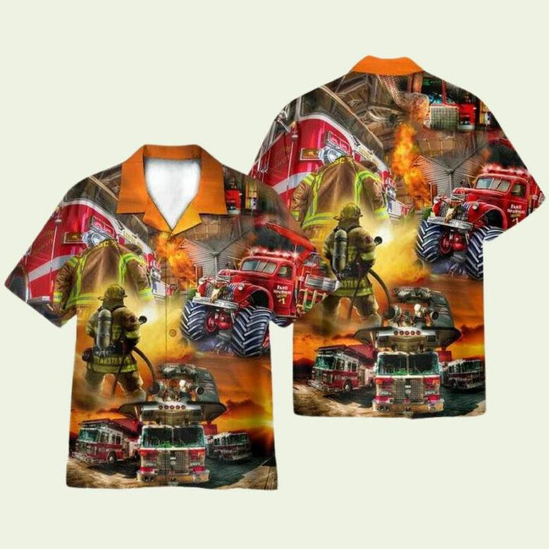 Youre The Fire In My Heart Firefighter Hawaiian Shirt