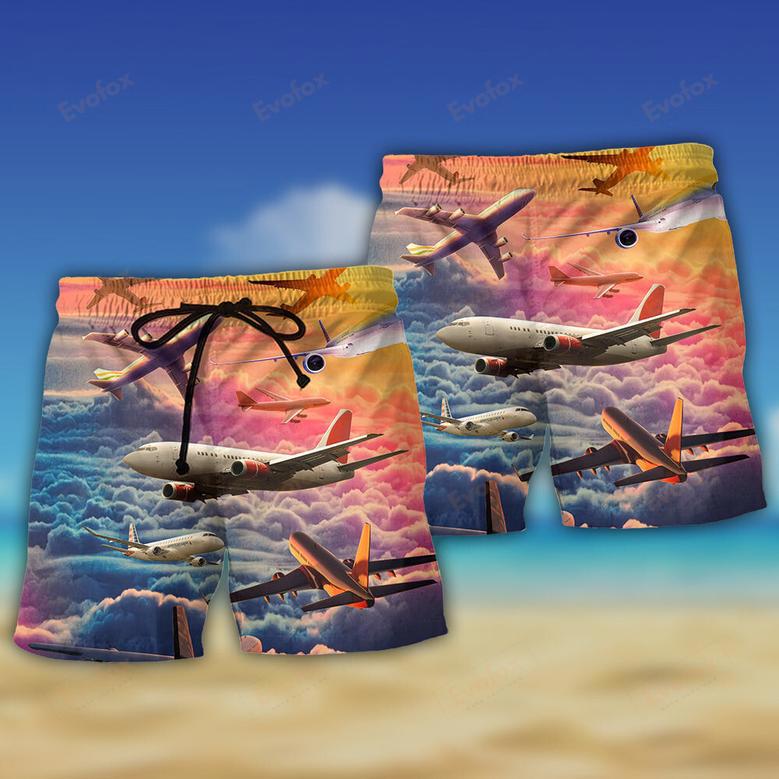 Airplane Let Your Dreams Take Flight Style Beach Short