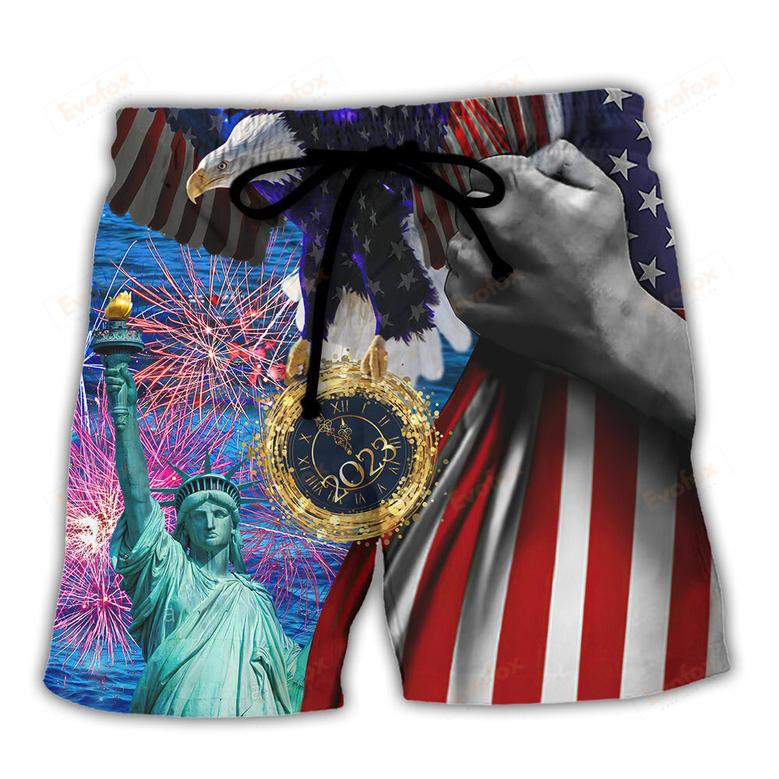 America 2023 New Year New America Freedom Beach Short