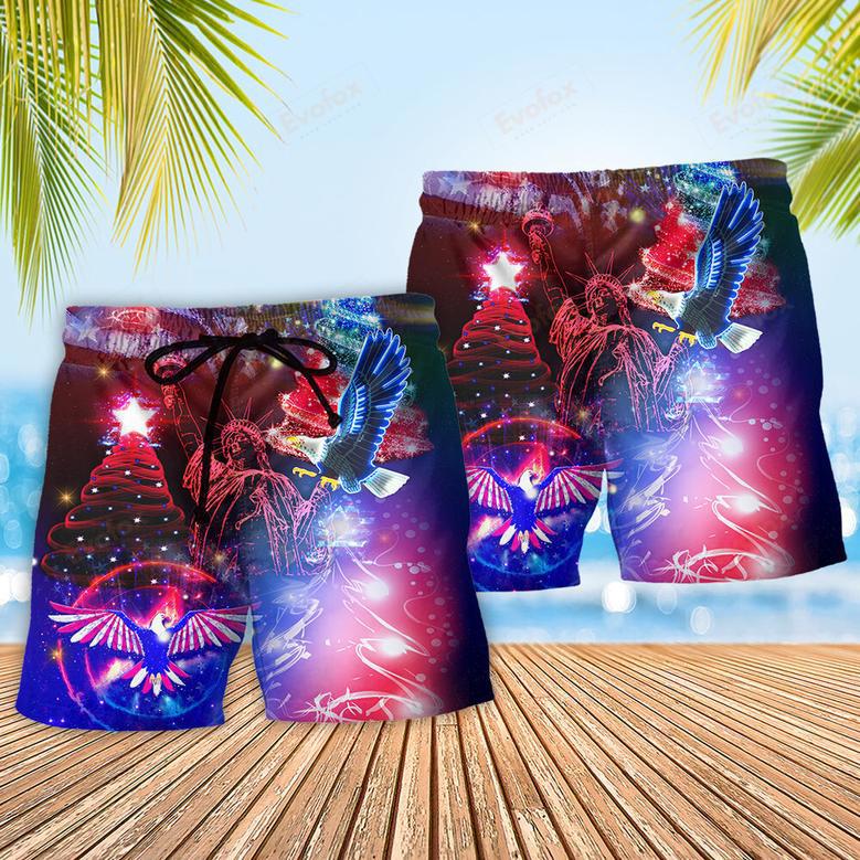 America Christmas Merry Everything Happy Always Beach Short