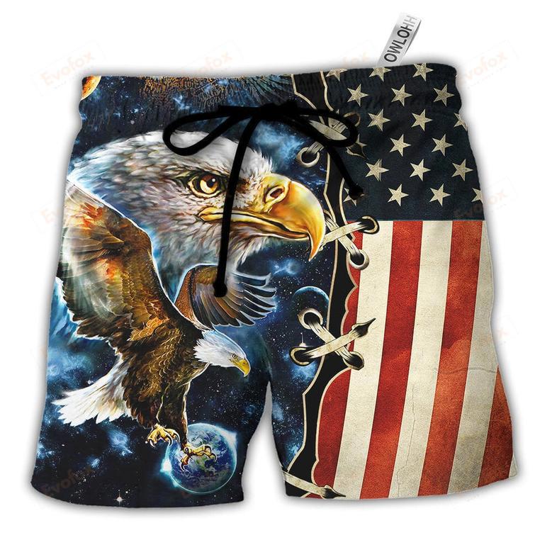 America Eagle Amazing Galaxy Beach Short