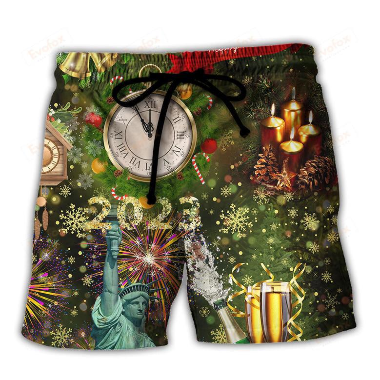 America Happy New Year 2023 Beach Short