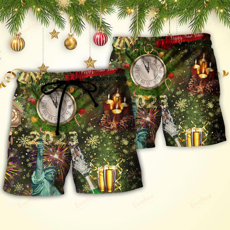 America Happy New Year 2023 Beach Short