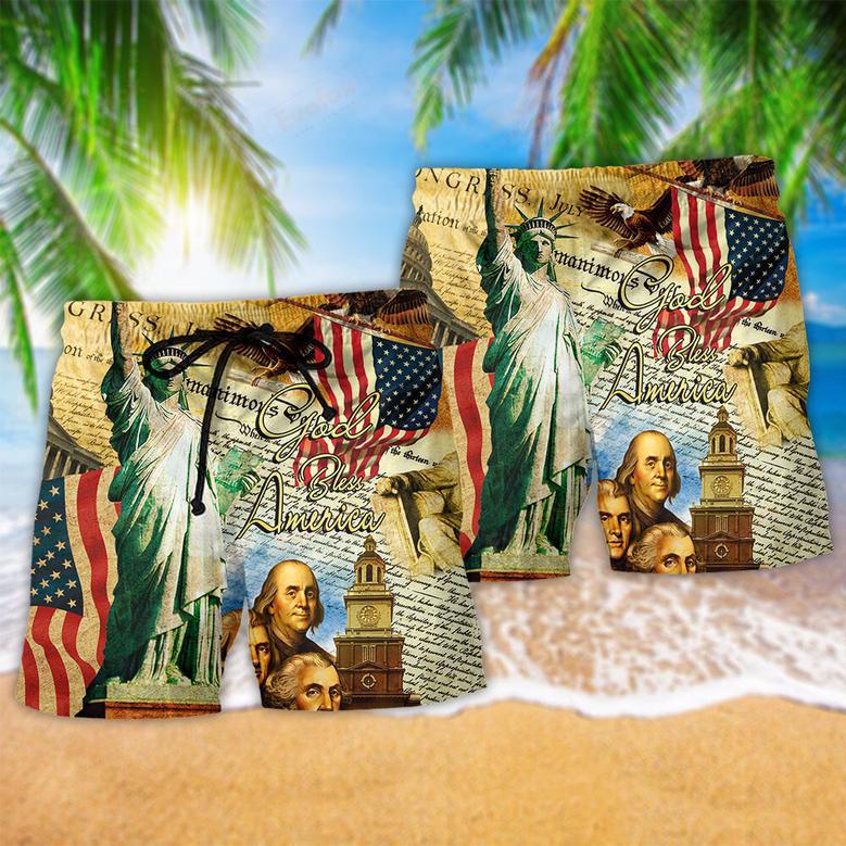 America We The People Patriotism Colorful Beach Short