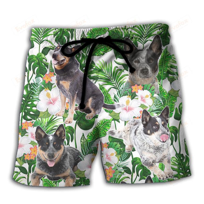 Australian Cattle Dog Tropical Floral Beach Short